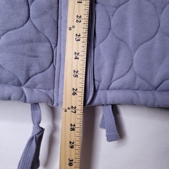 Calia By Carrie Underwood Vest XL Quilted Fur Trim Gray Pearl - Picture 6 of 9